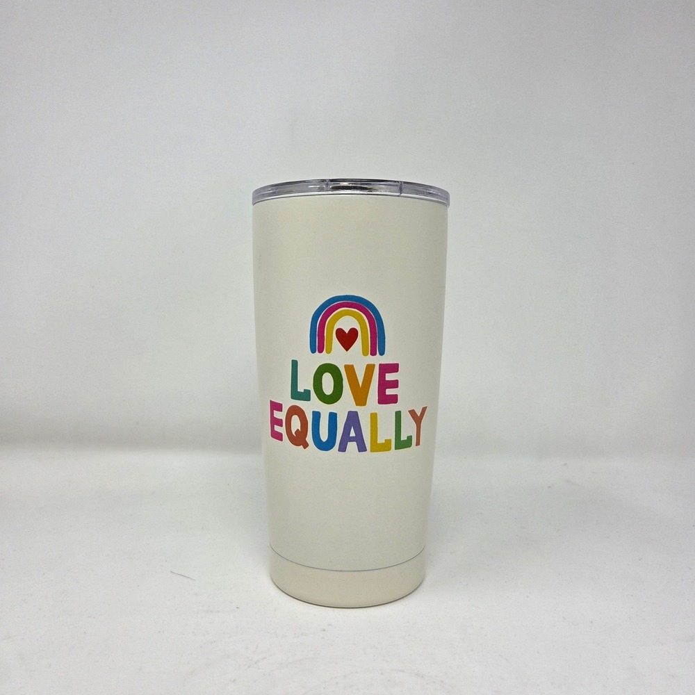 Love‎ Equally Tumbler 17oz White Rainbow Insulated Stainless OCS Designs